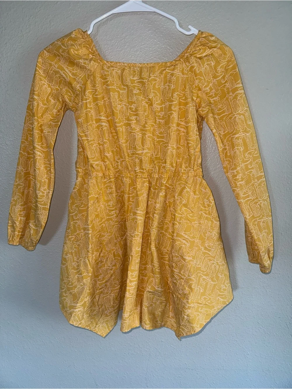 Wrangler Girls' Balloon Sleeve Boots yellow Dress size large